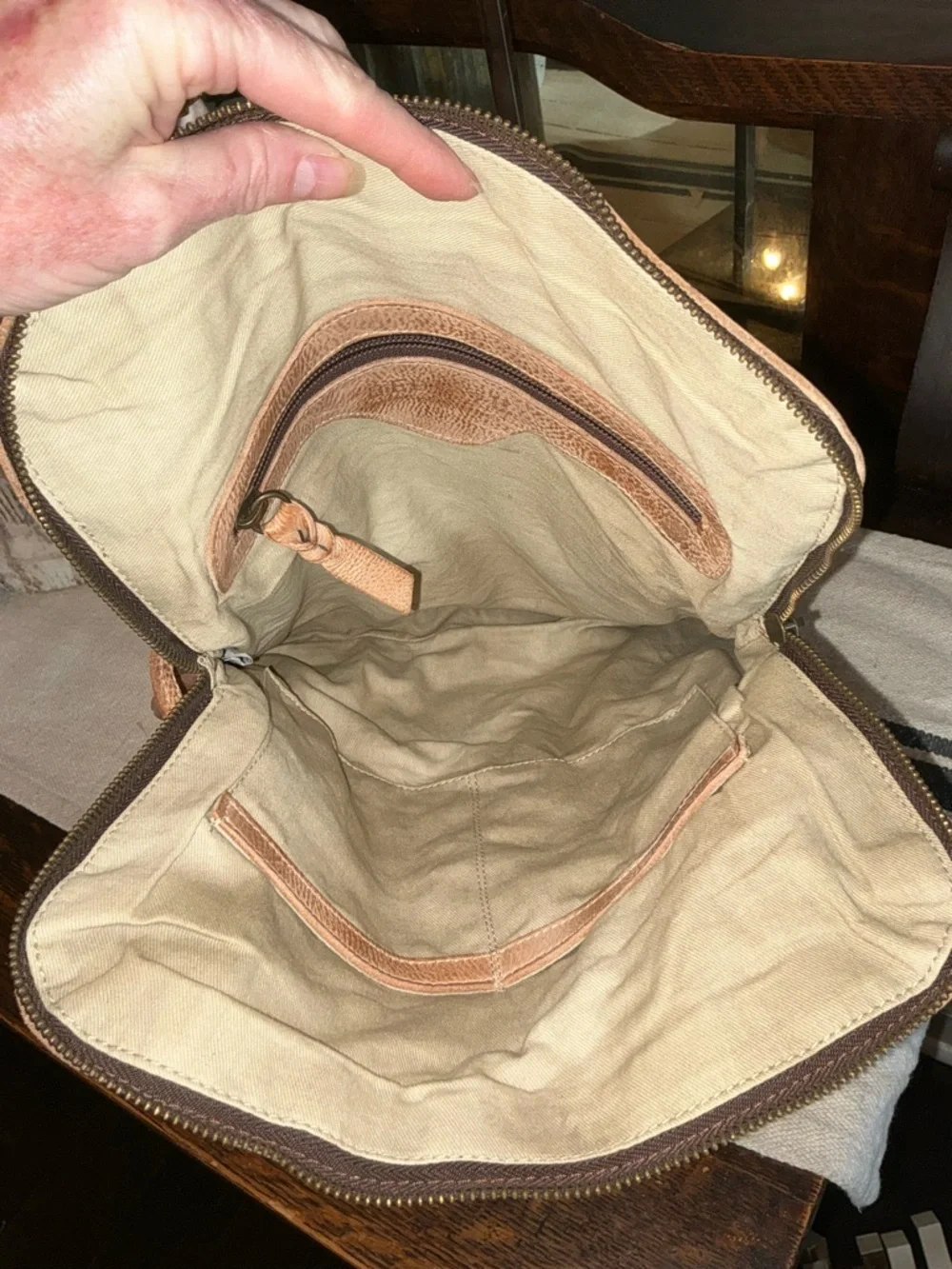 Bed Stu Aiken Leather Crossbody Convertible Bag Tan OATS DD Retail $280 - Picture 9 of 15